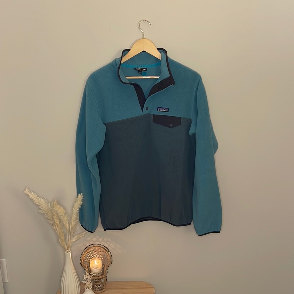 Patagonia Turquoise Quarter Button Synchilla Fleece